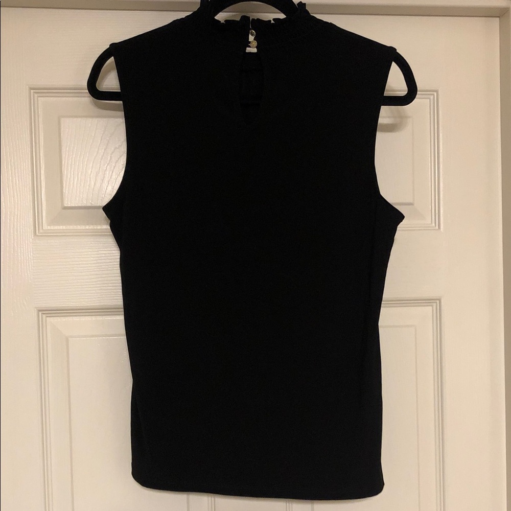Anne Klein Black Sleeveless Mock Neck Tank Top Size S